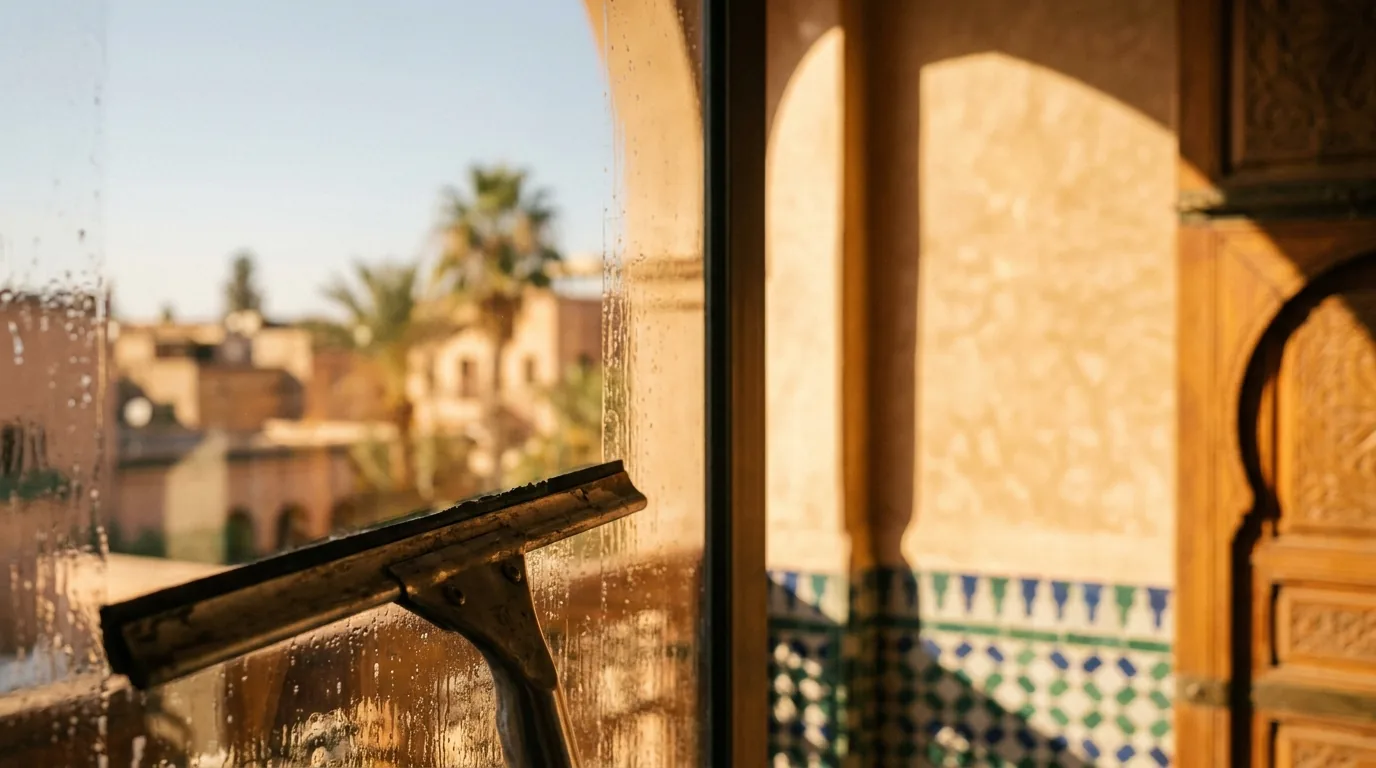 Détail technique de l'intervention — Nettoyage de vitres à Marrakech